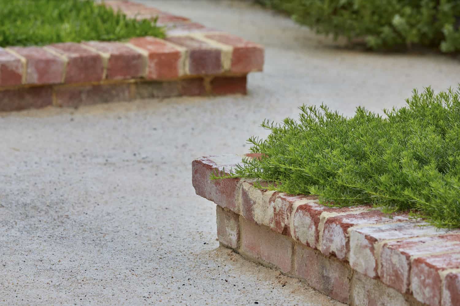 red brick raised garden bed