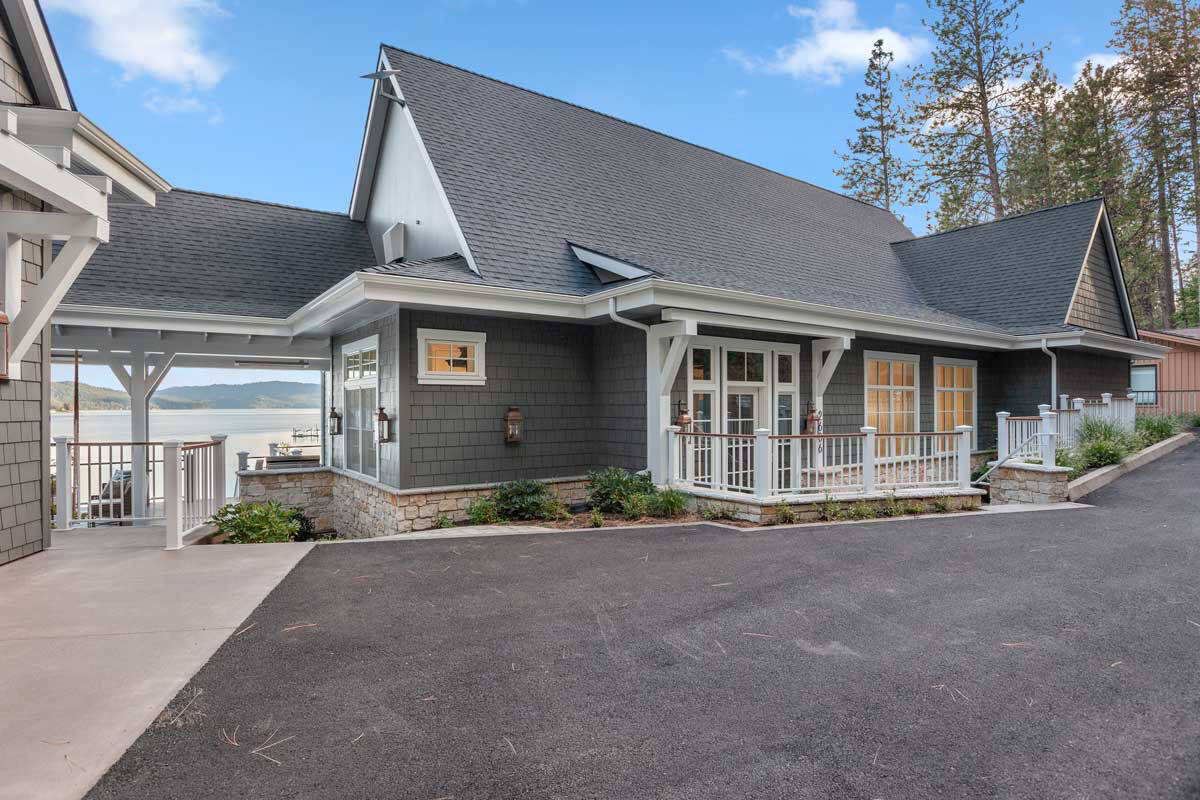 contemporary lake house exterior