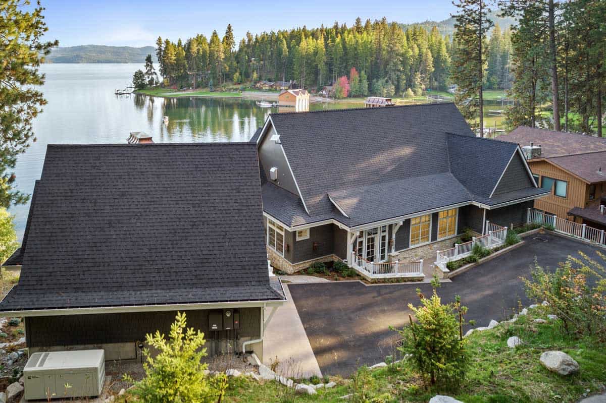 contemporary lake house exterior