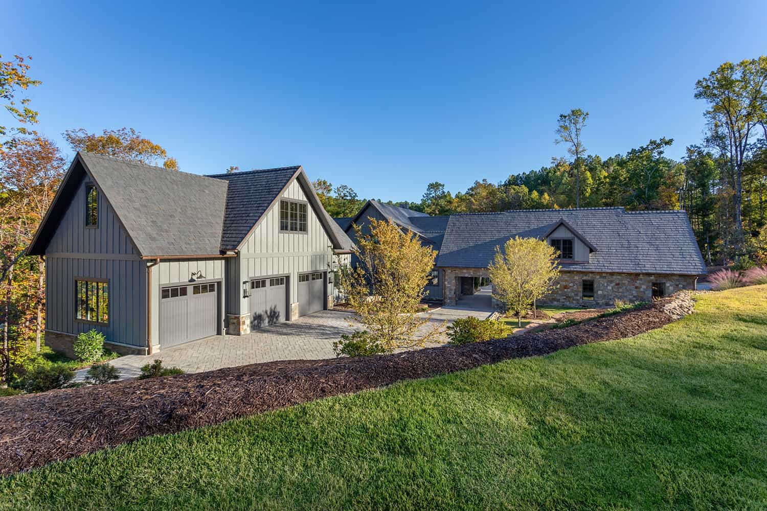 contemporary lake house exterior