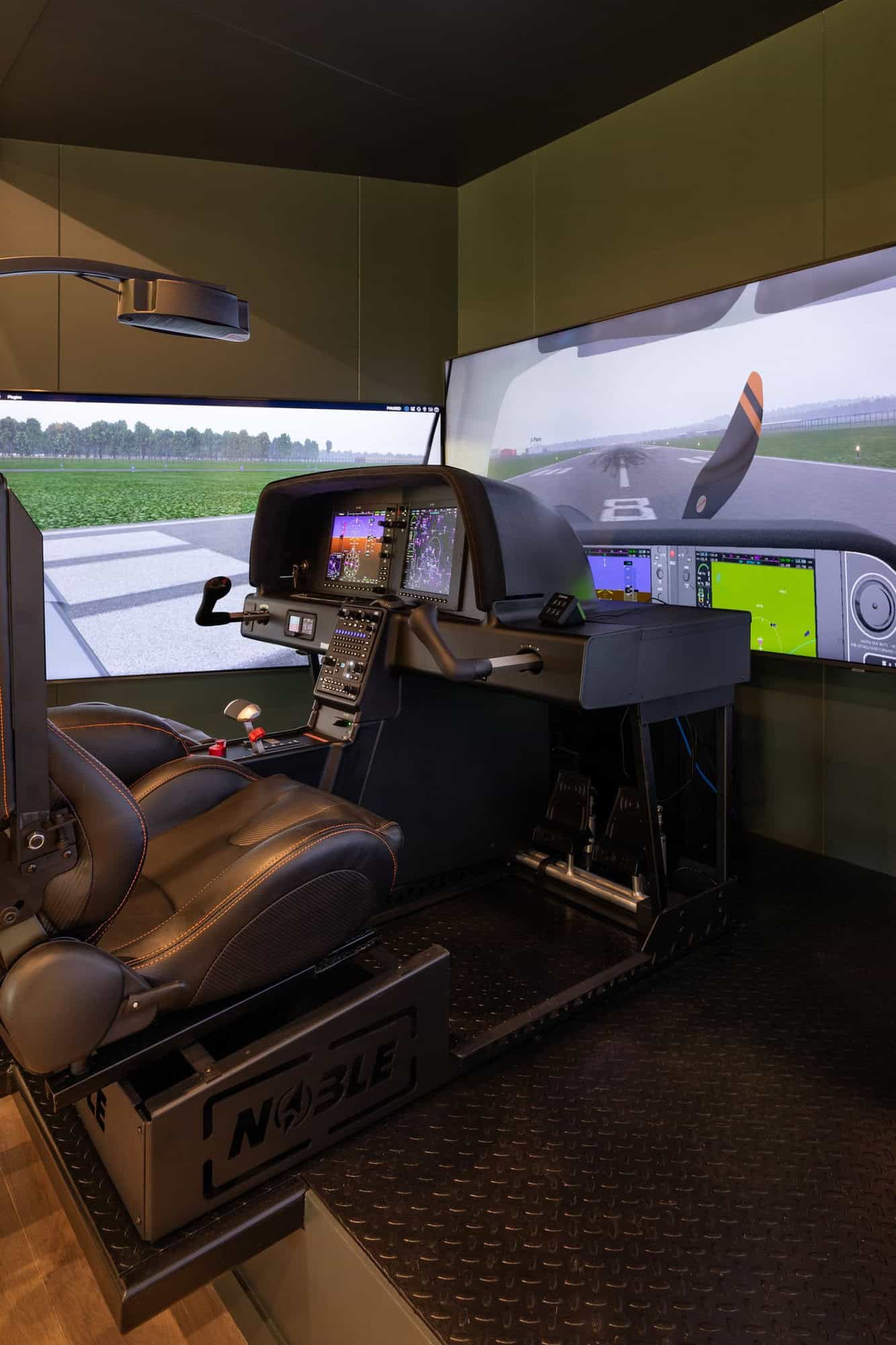 contemporary flight simulator room