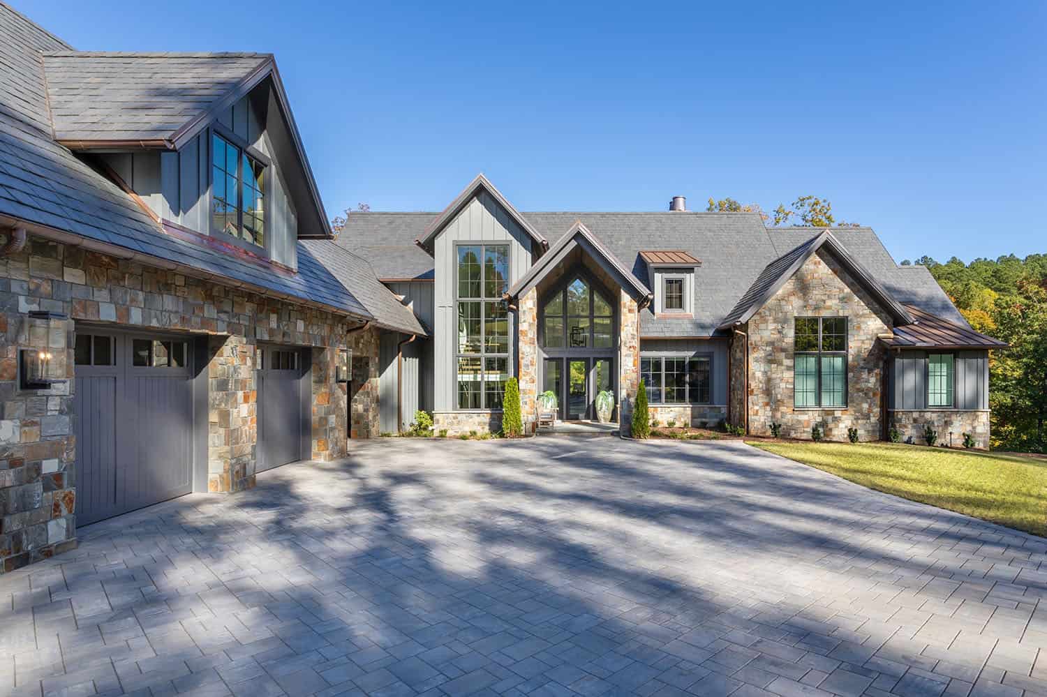 contemporary lake house exterior