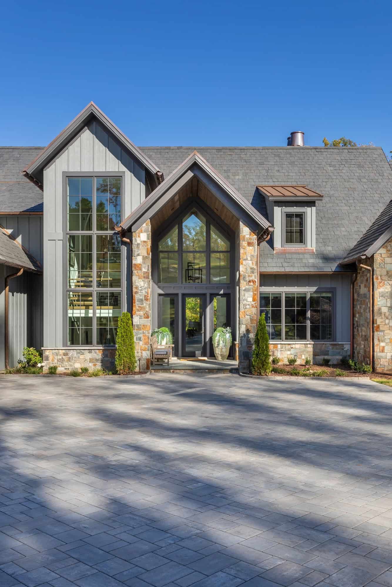 contemporary lake house exterior