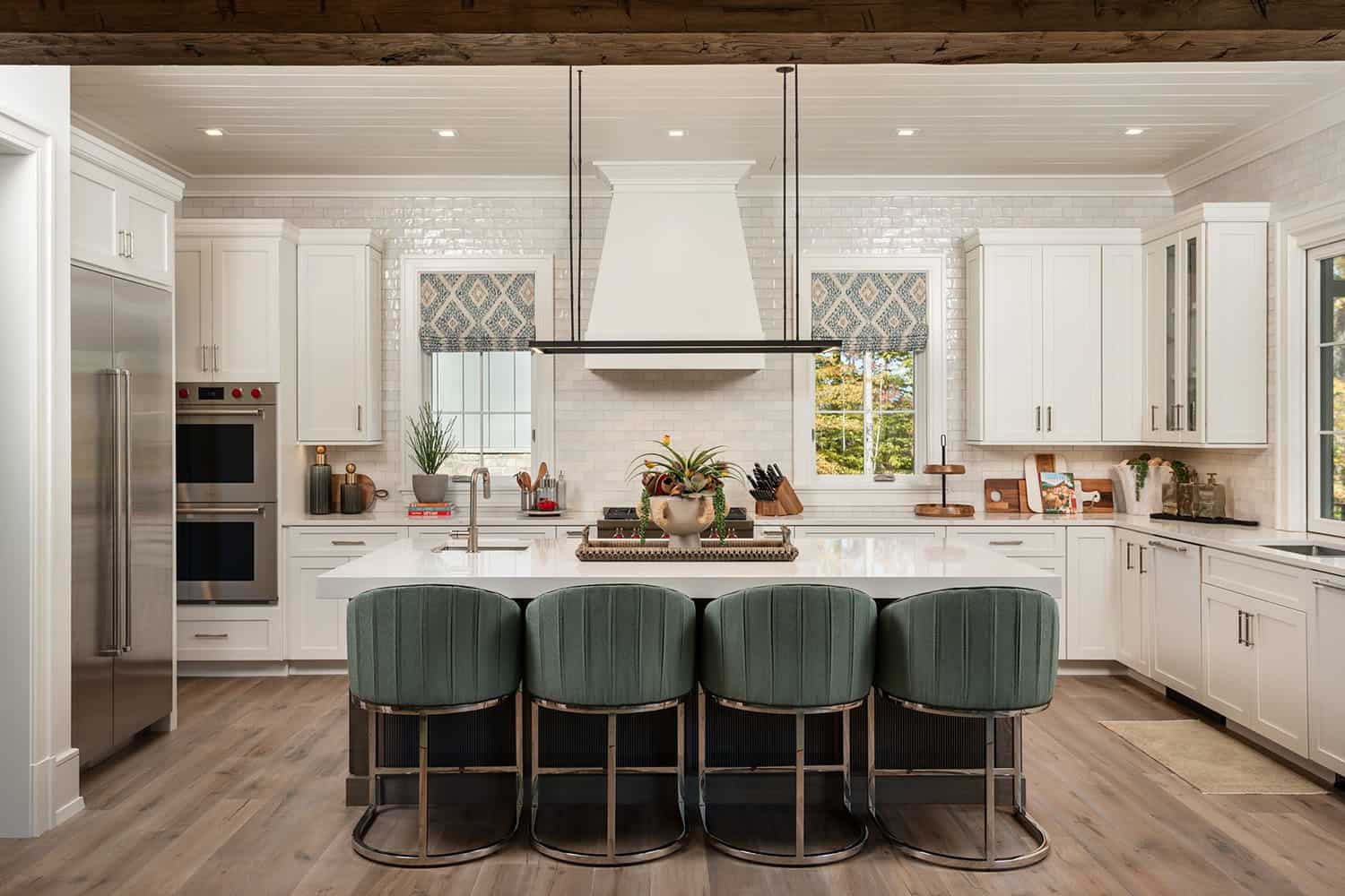contemporary kitchen with a large island