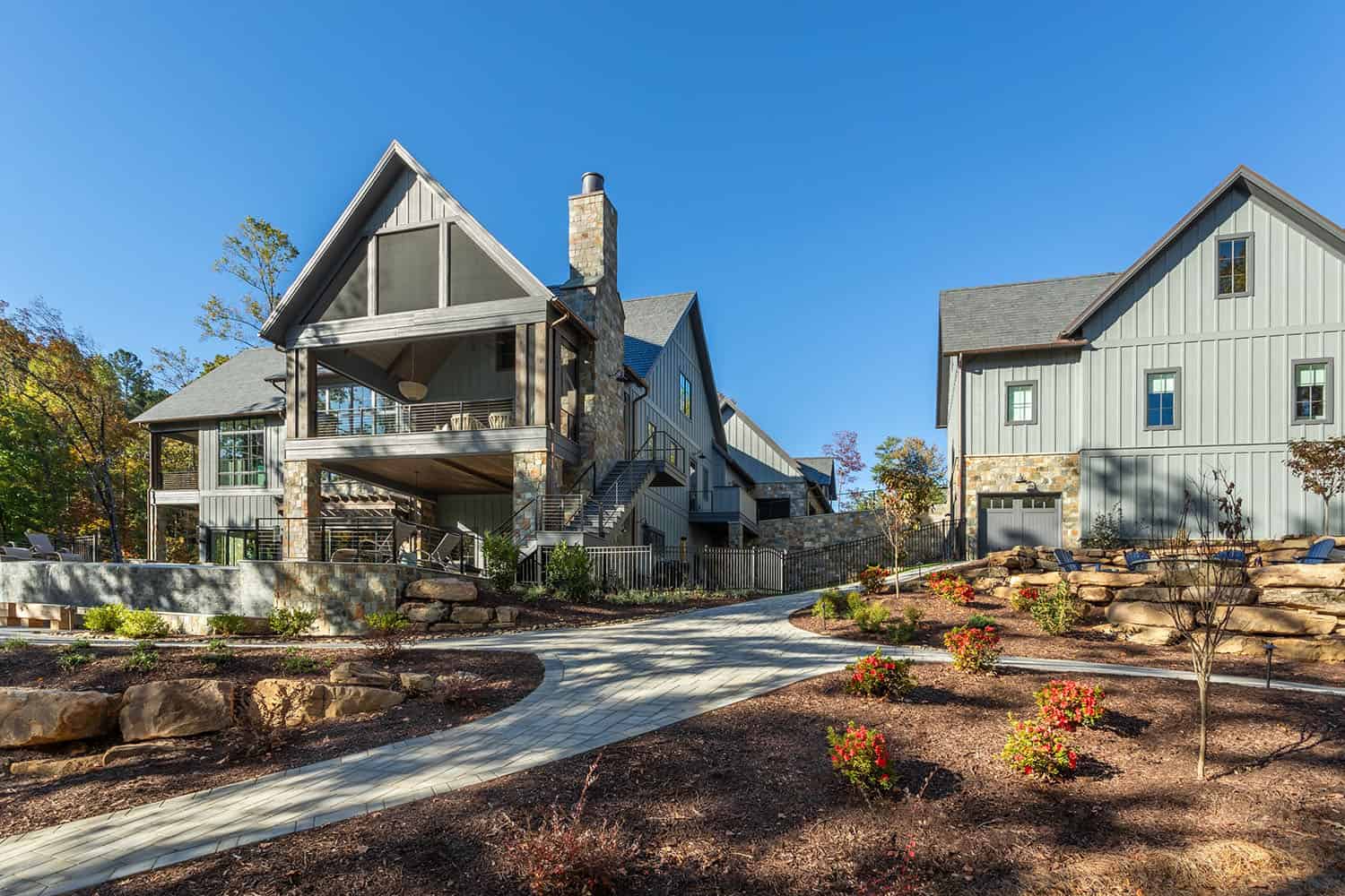 contemporary lake house exterior