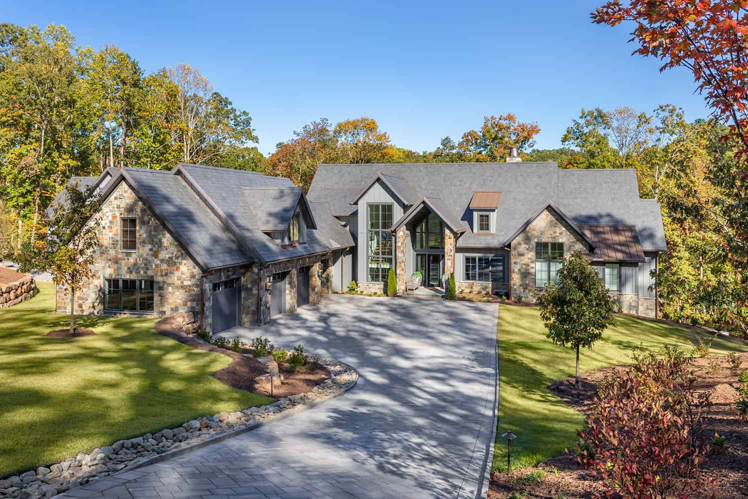 contemporary lake house exterior
