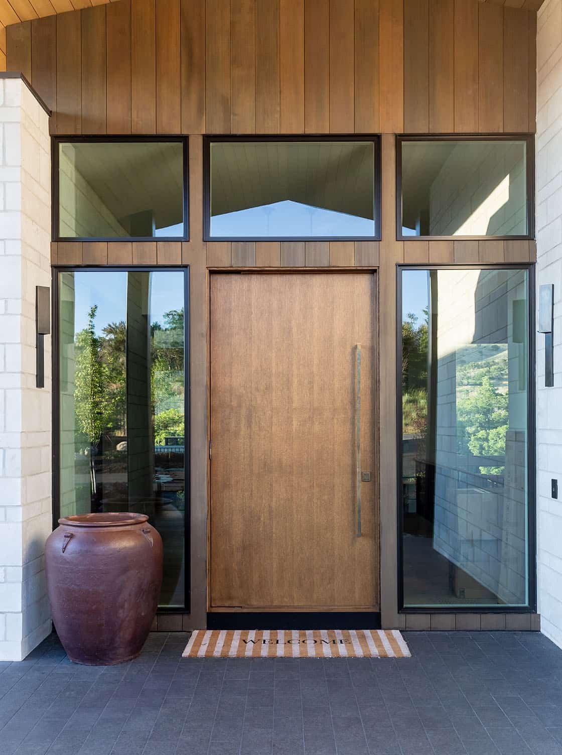 contemporary mountain home exterior entry