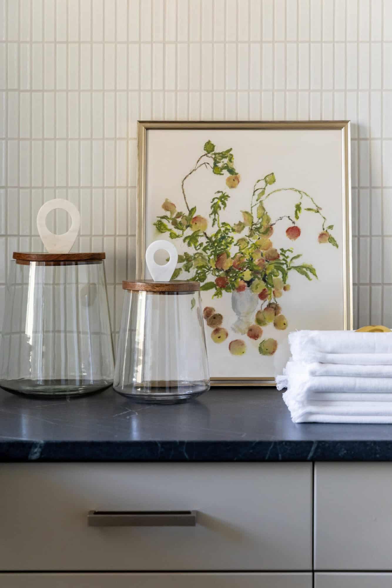 contemporary laundry room countertop detail