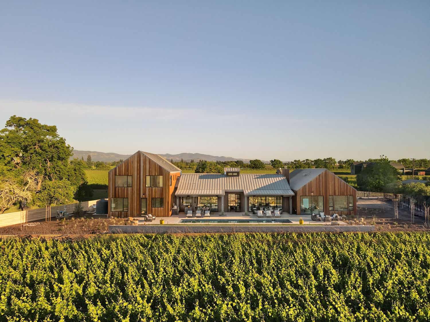 contemporary vineyard home exterior