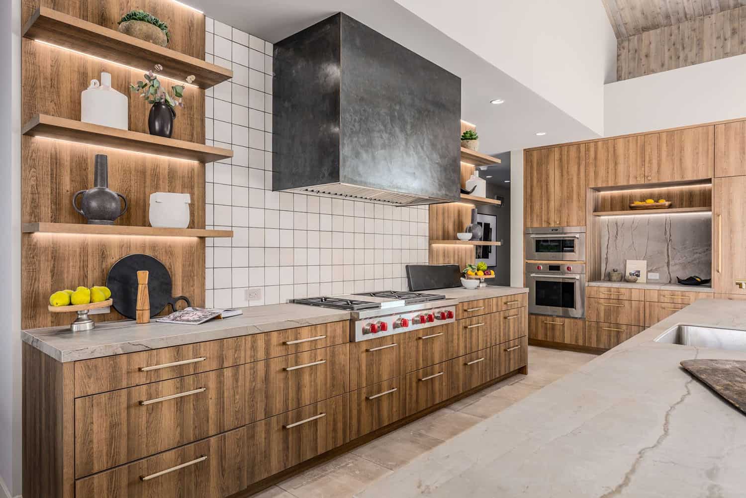 contemporary kitchen range wall