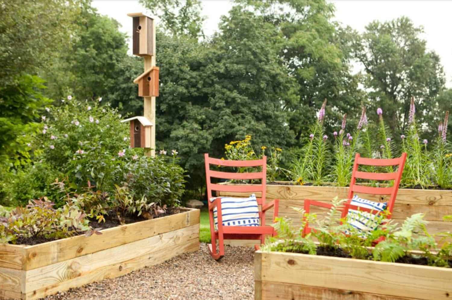 raised planter beds for an herb garden