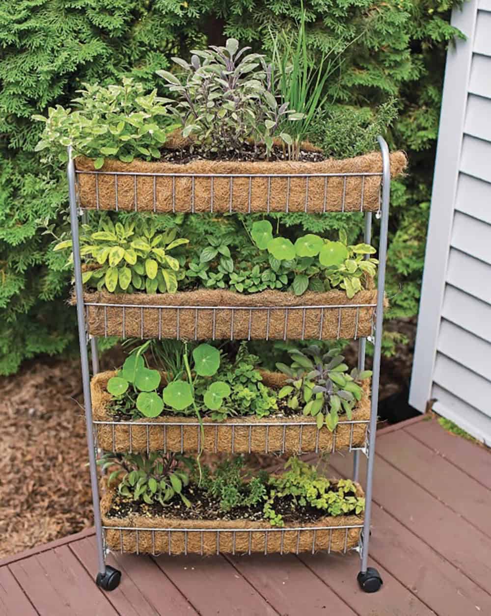 rolling herb garden cart