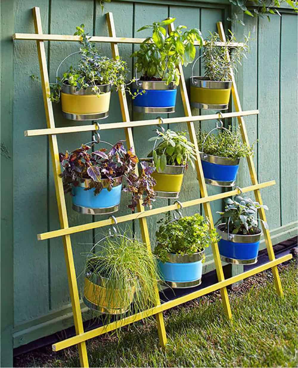 DIY paint can herb garden