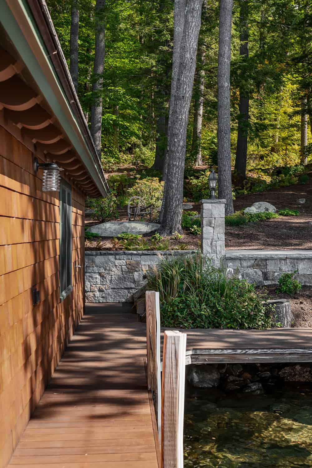 lake house exterior with a boat dock