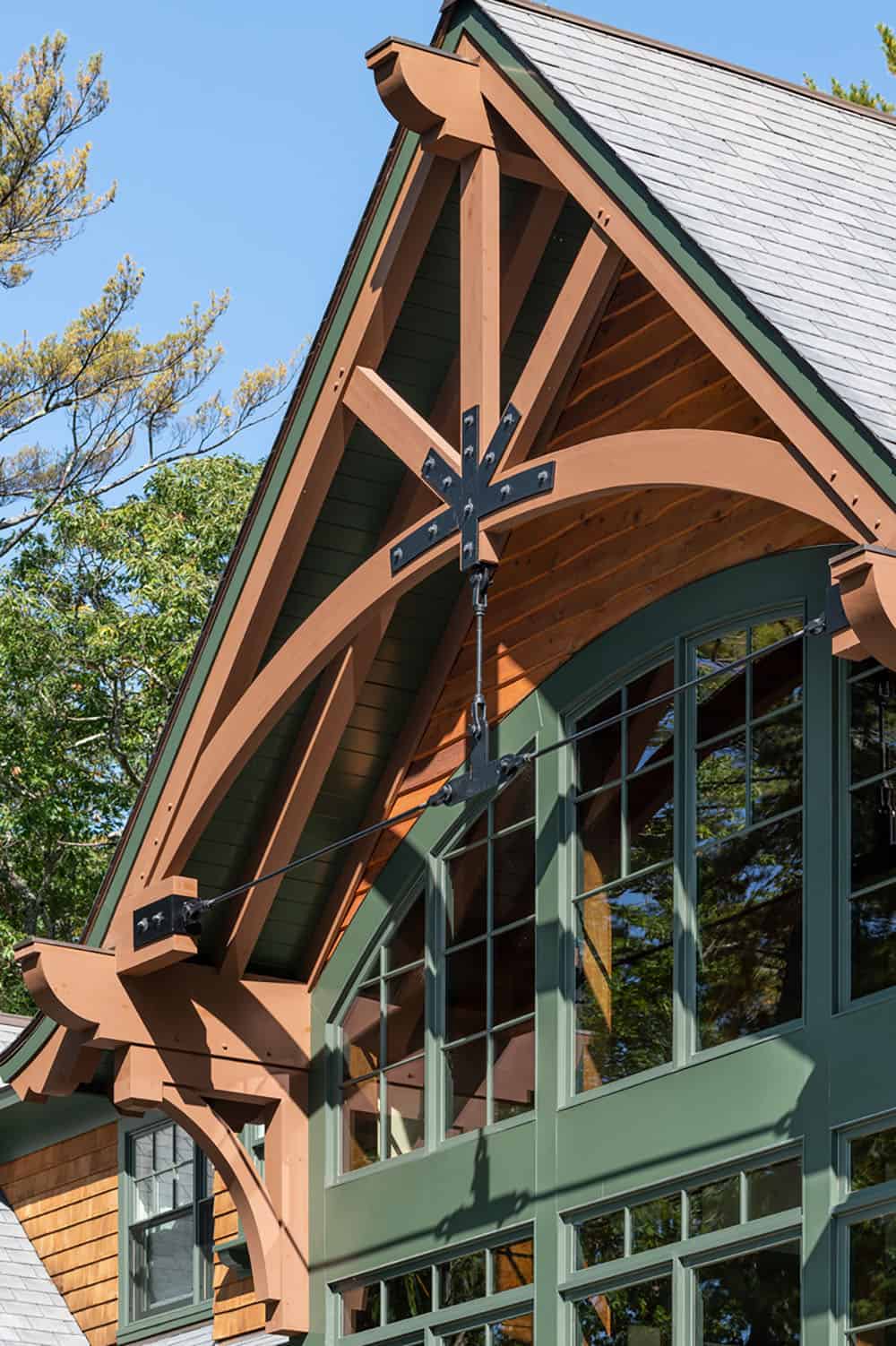 lake house exterior roof detail