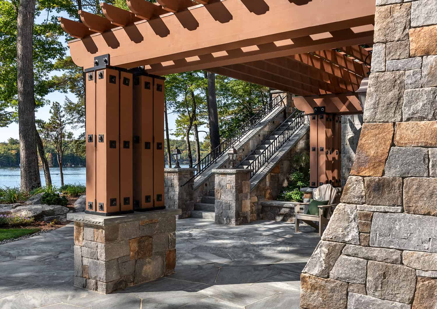 lake house exterior patio detail