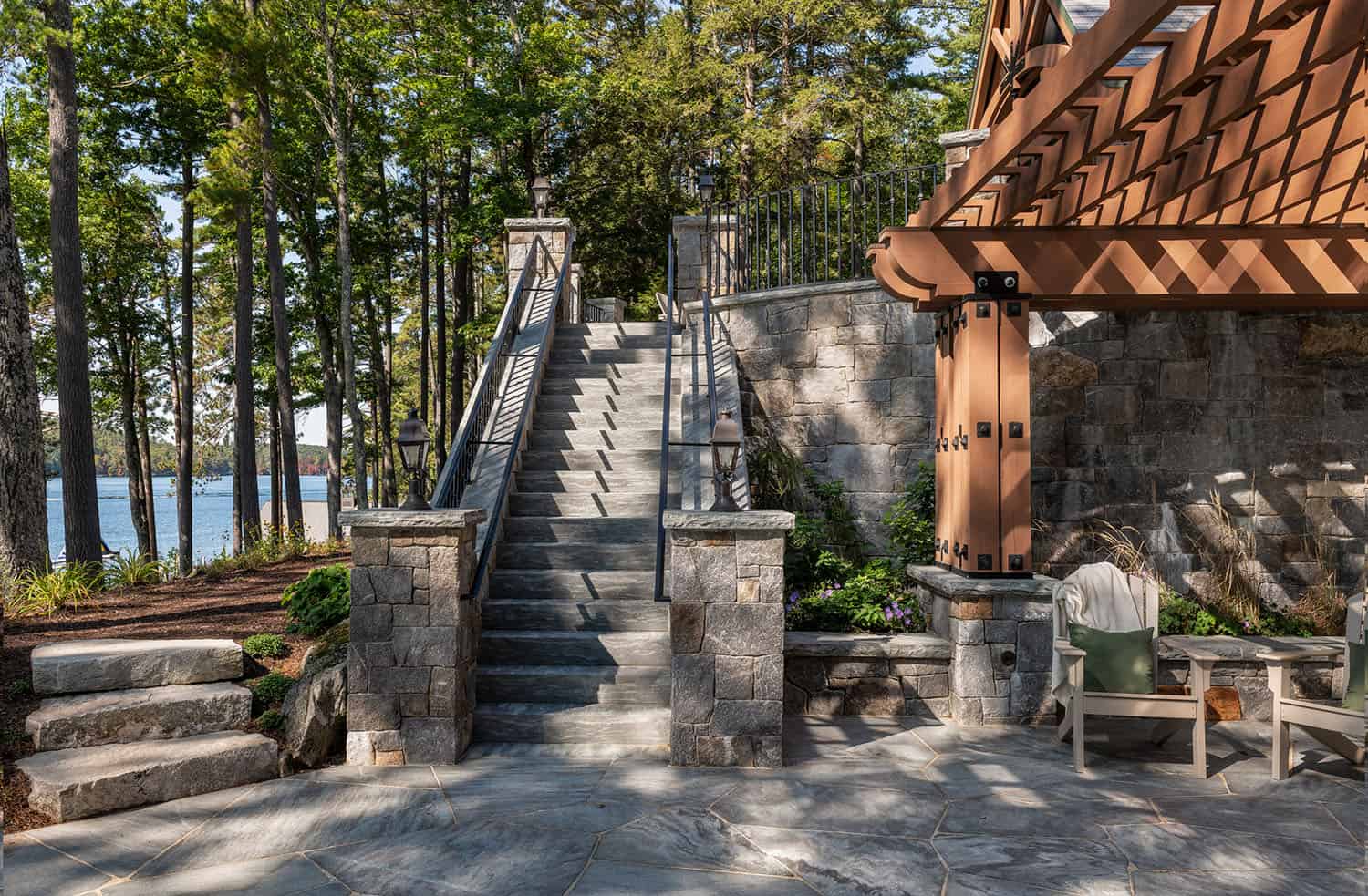 lake house exterior patio