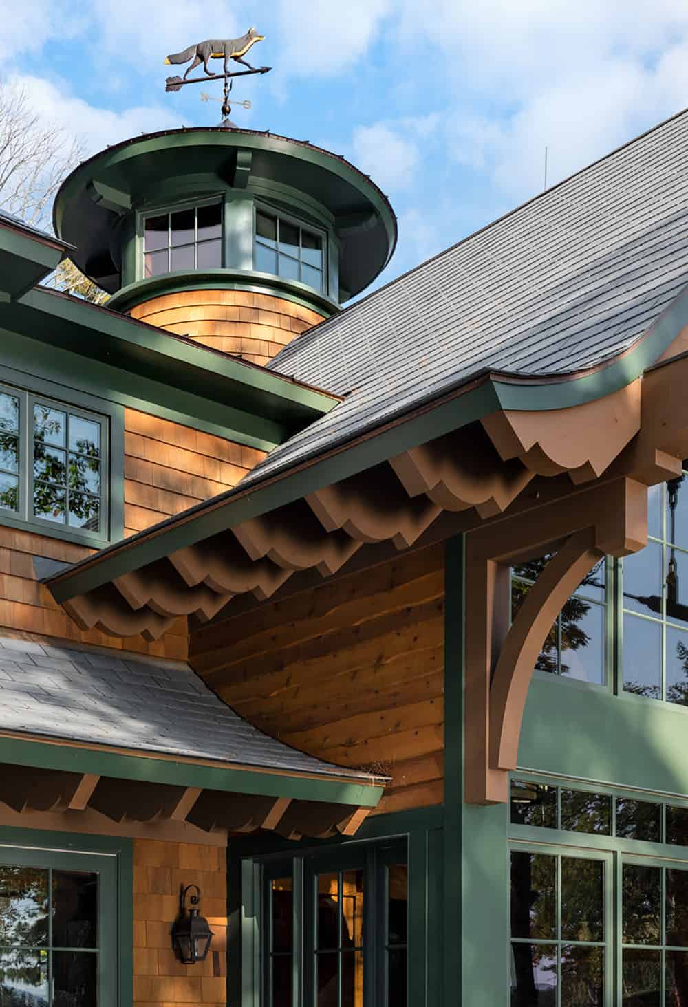 lake house exterior roof detail