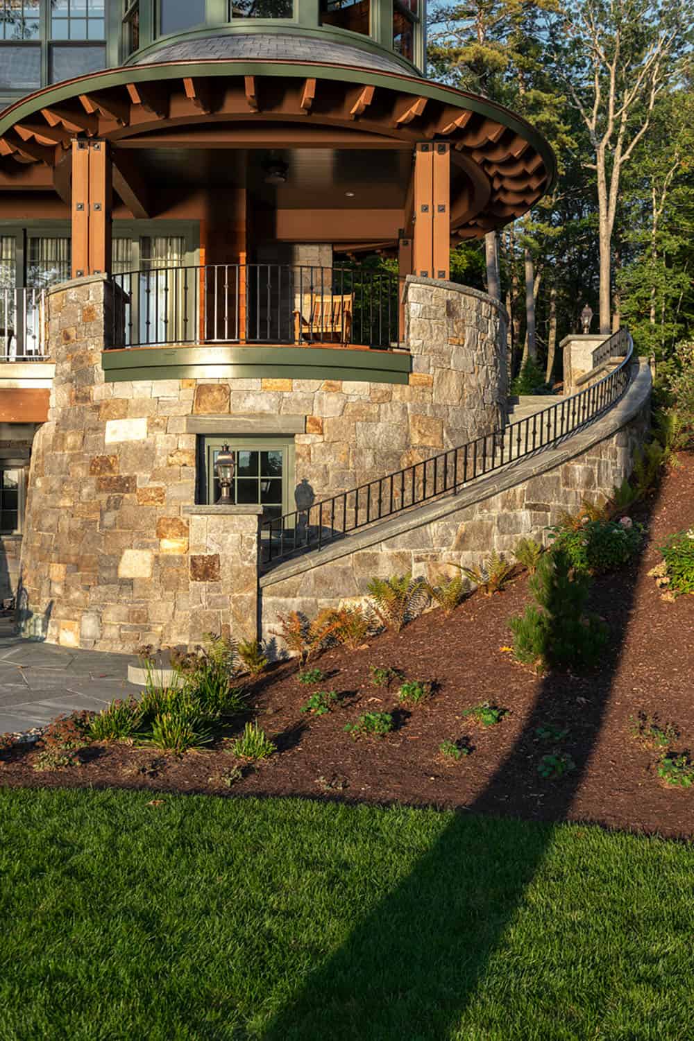rustic lake house exterior 
