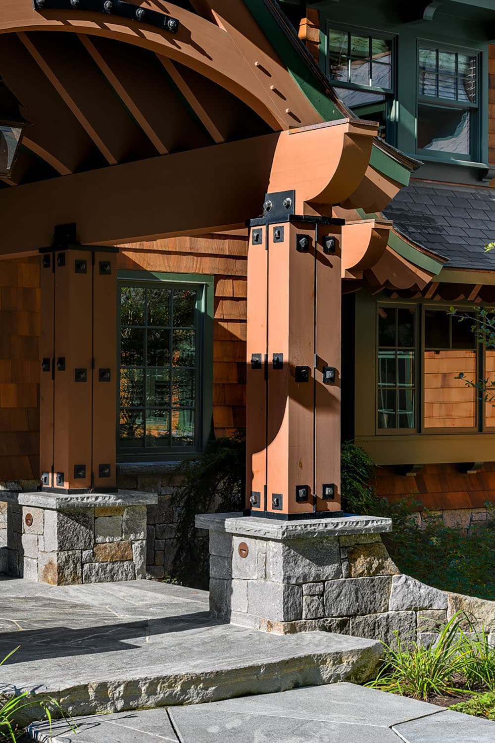 rustic lake house exterior