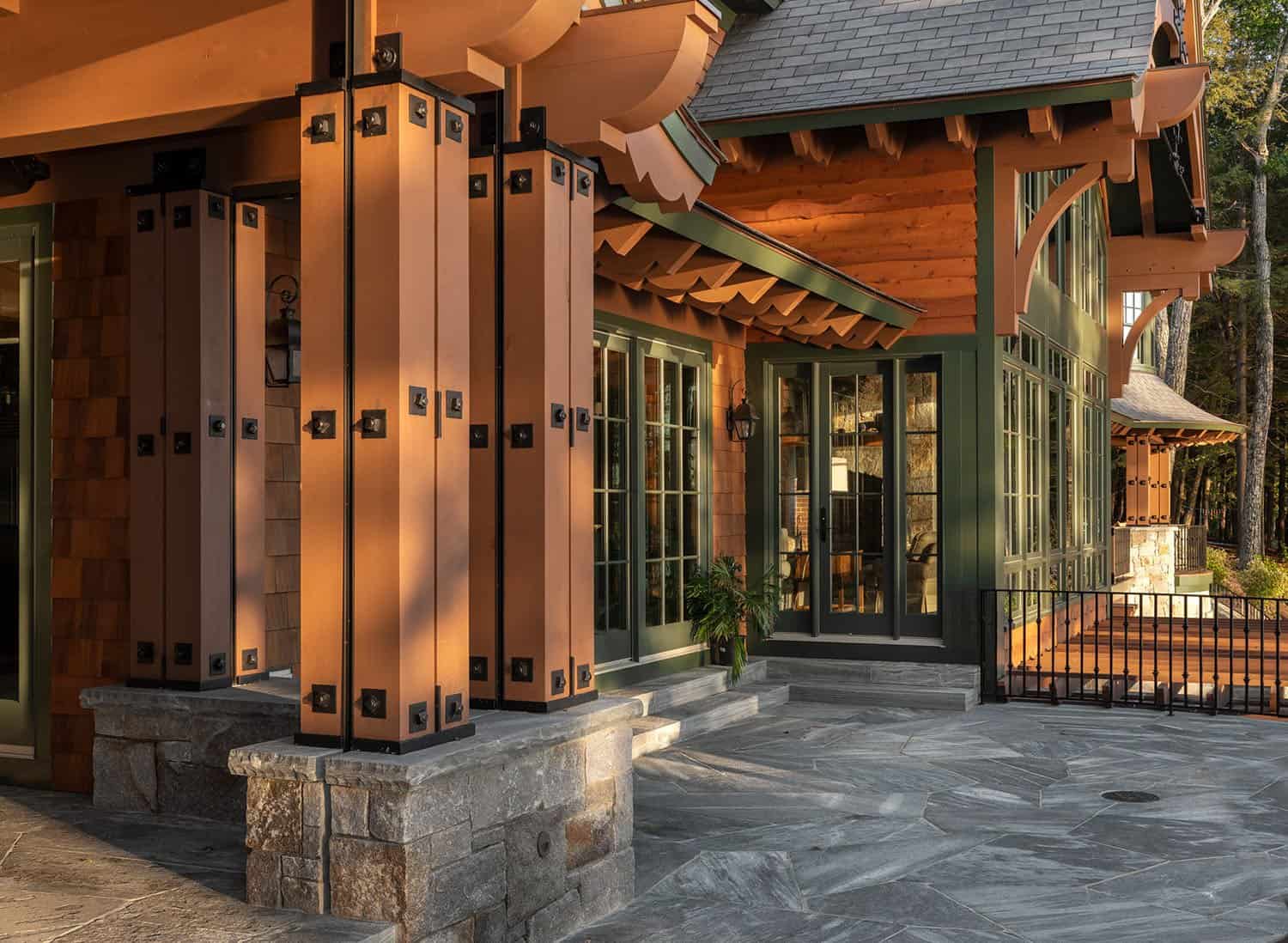 rustic lake house exterior