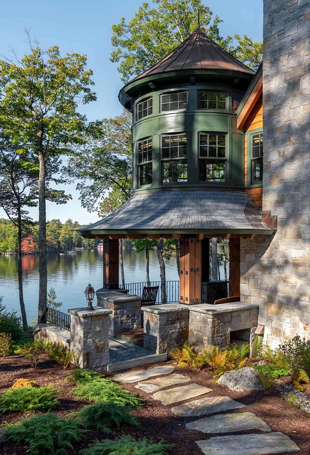 rustic lake house exterior