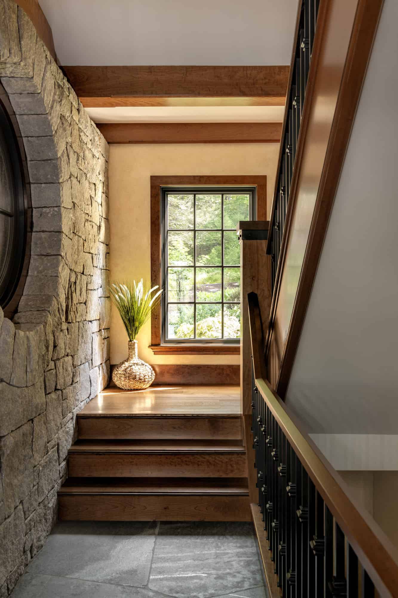 rustic hallway and staircase