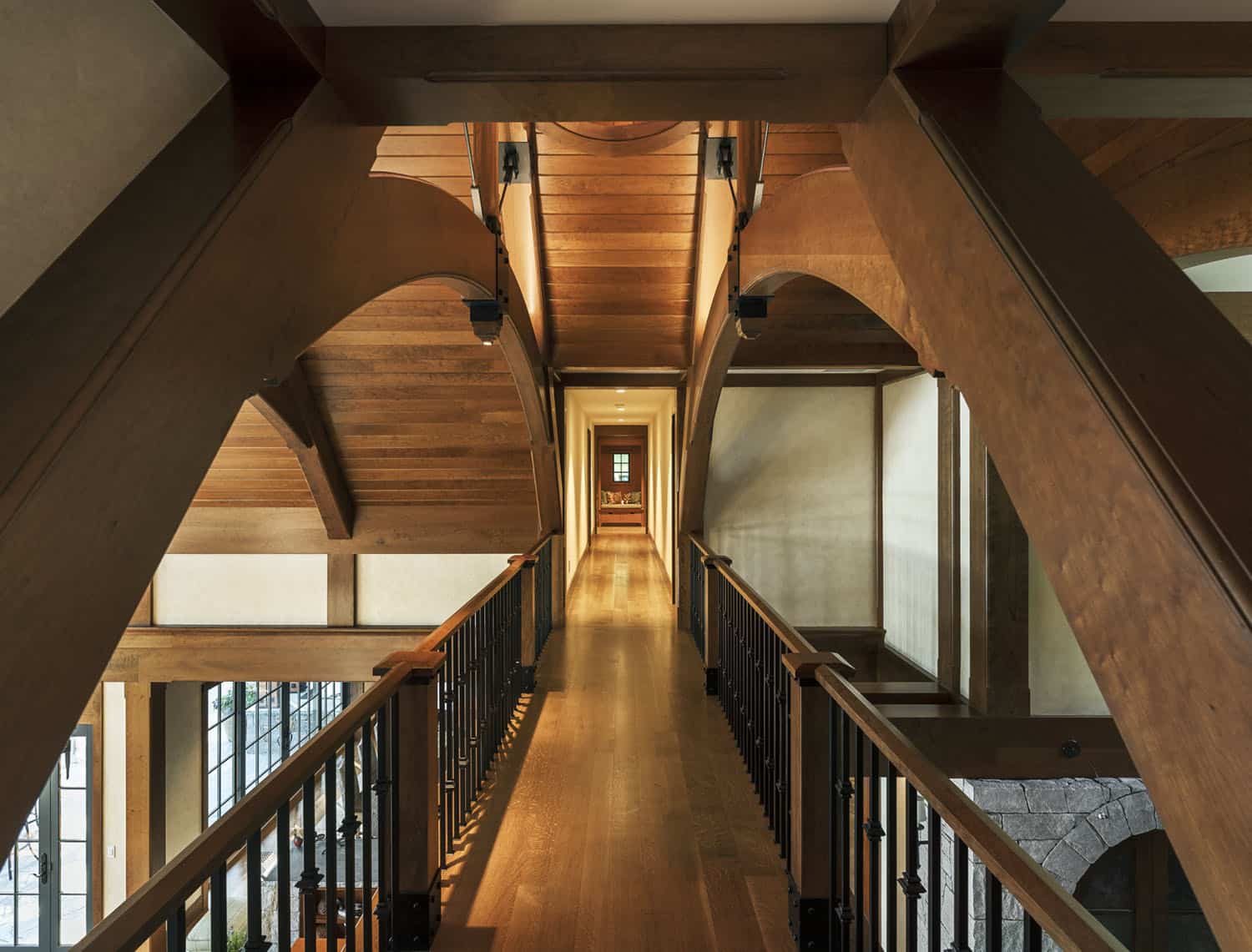 rustic upstairs hallway