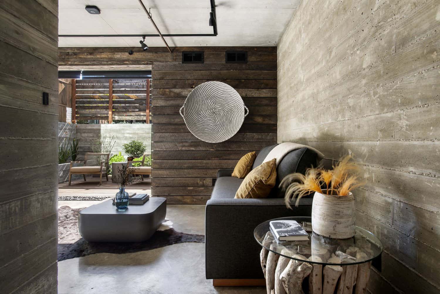 industrial style family room