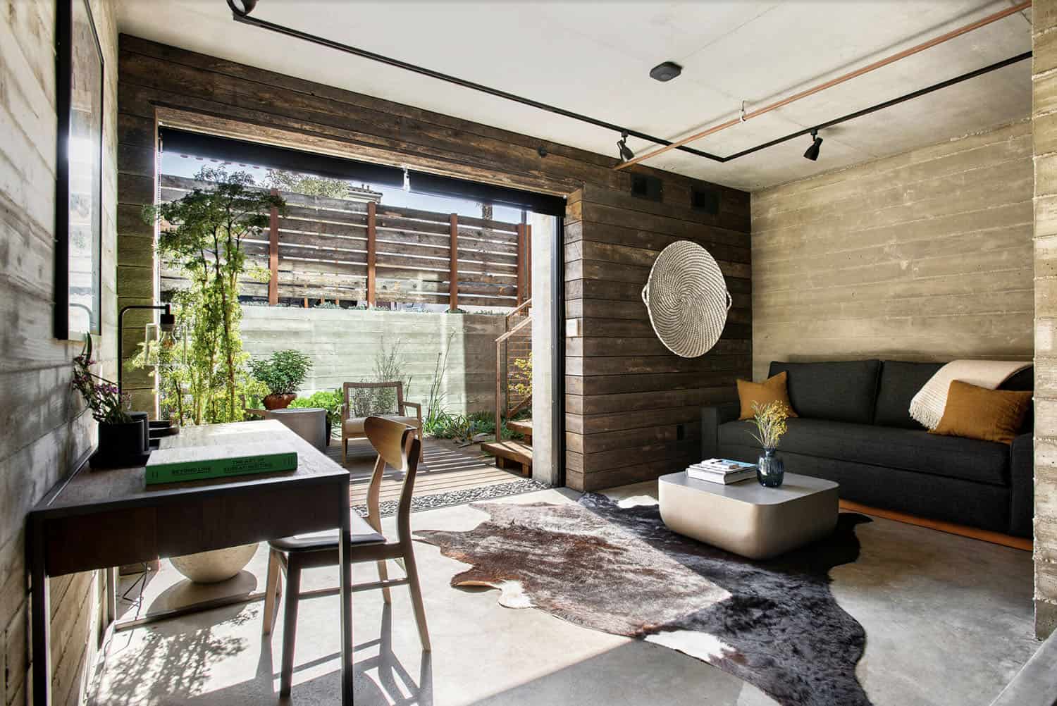 industrial style family room