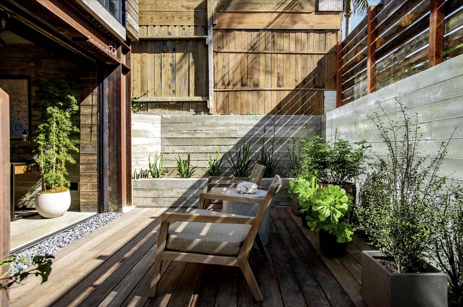 industrial style exterior deck