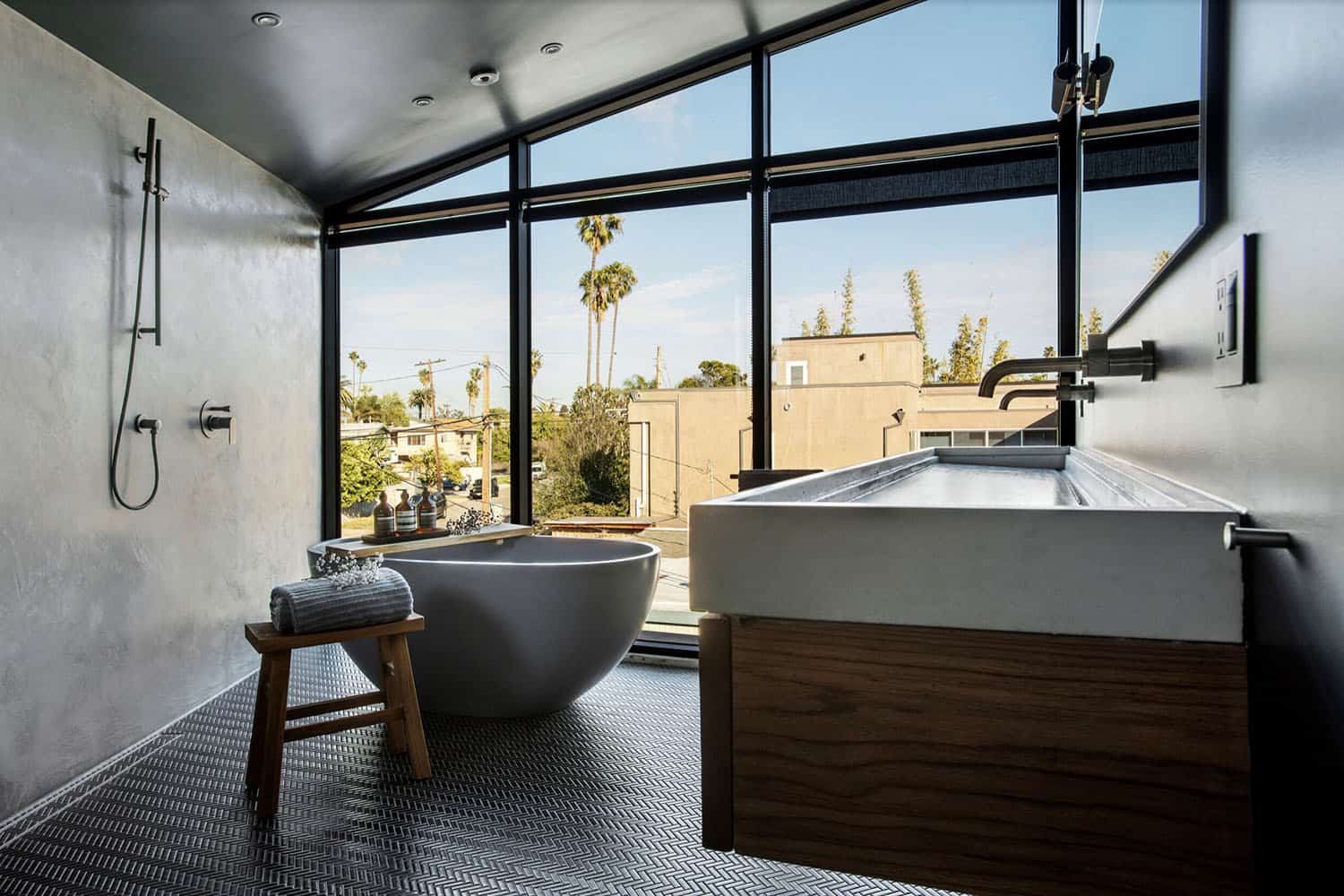 industrial style bathroom