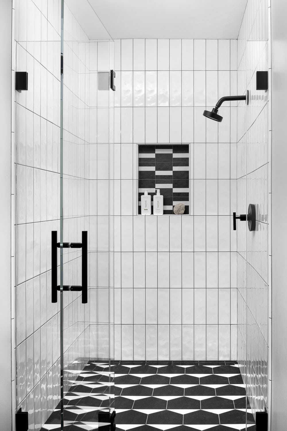 modern japandi-inspired bathrom shower