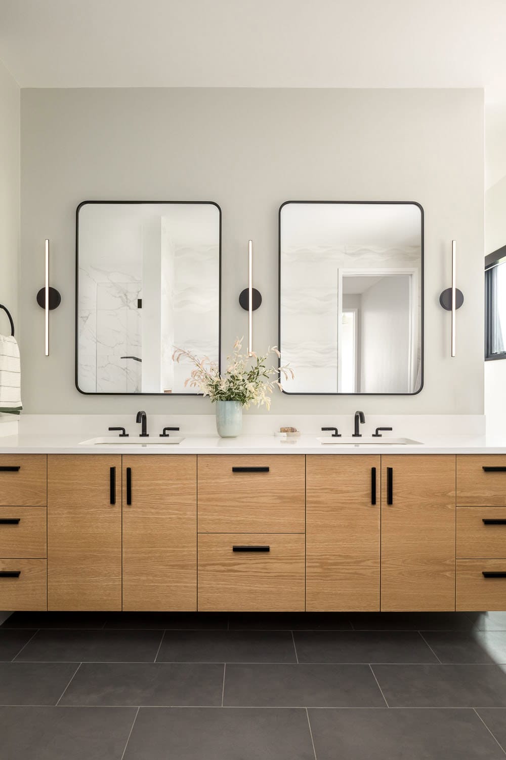 modern japandi-inspired bathrom vanity 