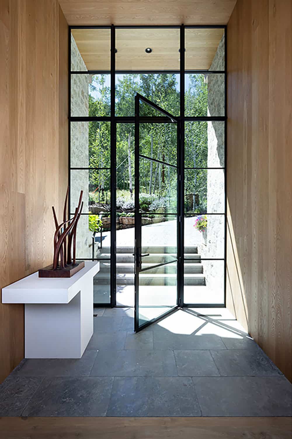 contemporary mountain home entry