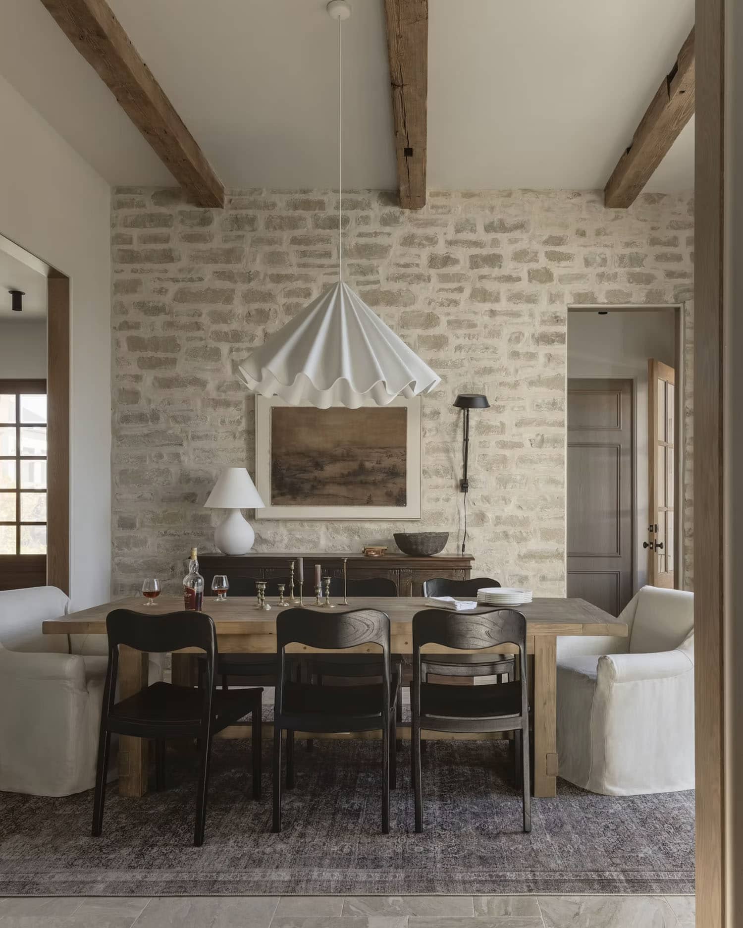 rustic modern style dining room