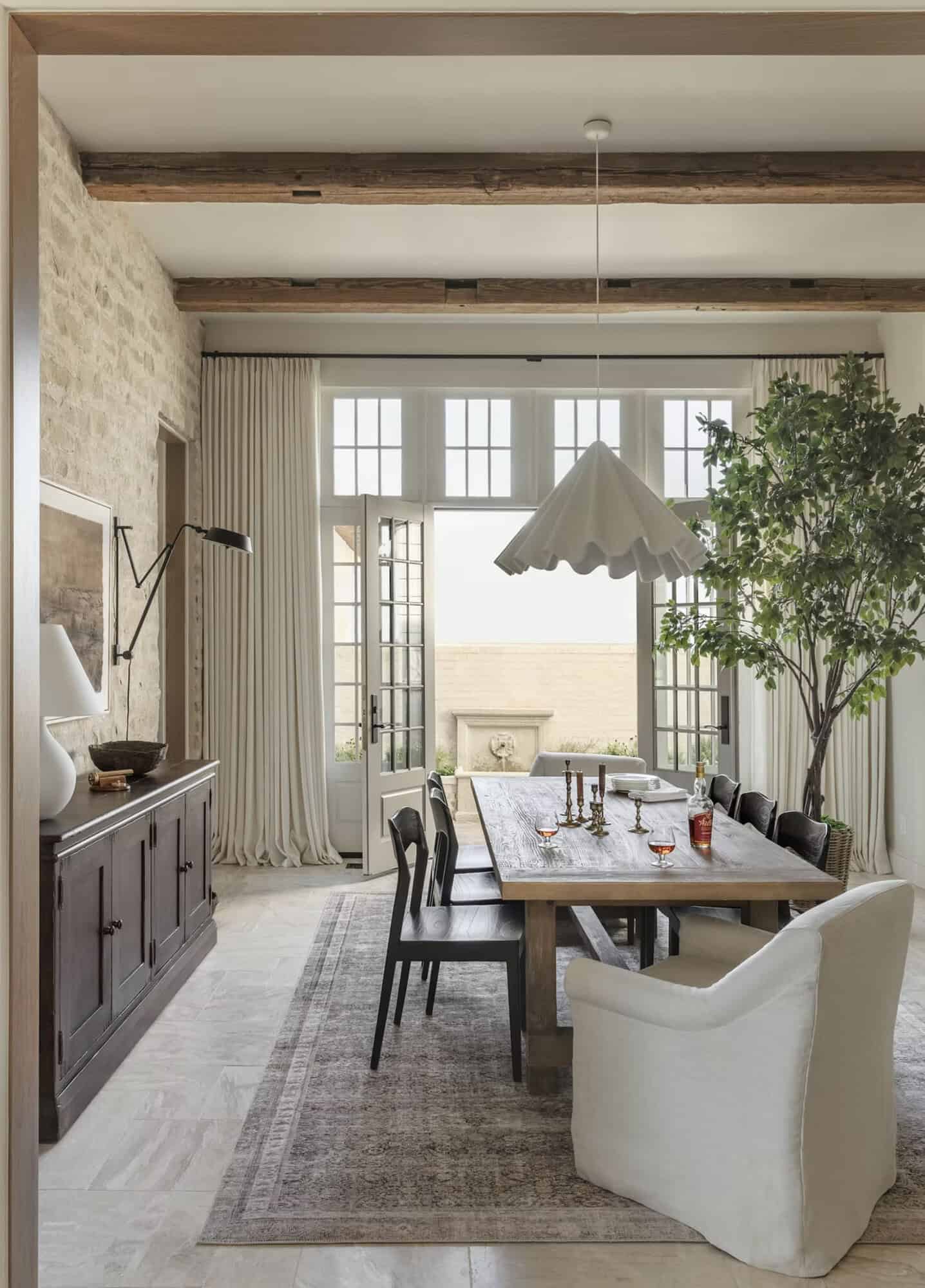 rustic modern style dining room