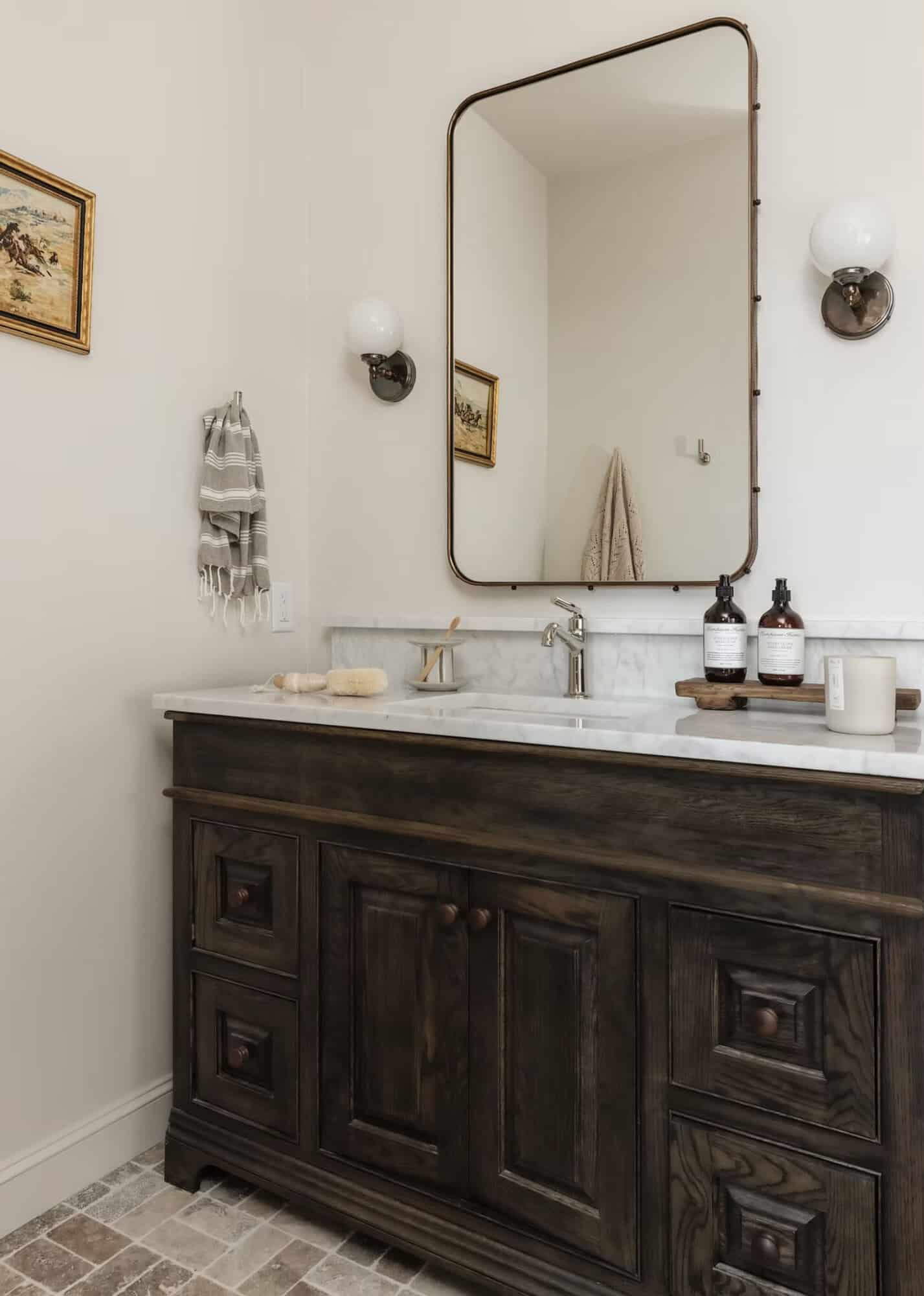 rustic modern style bathroom