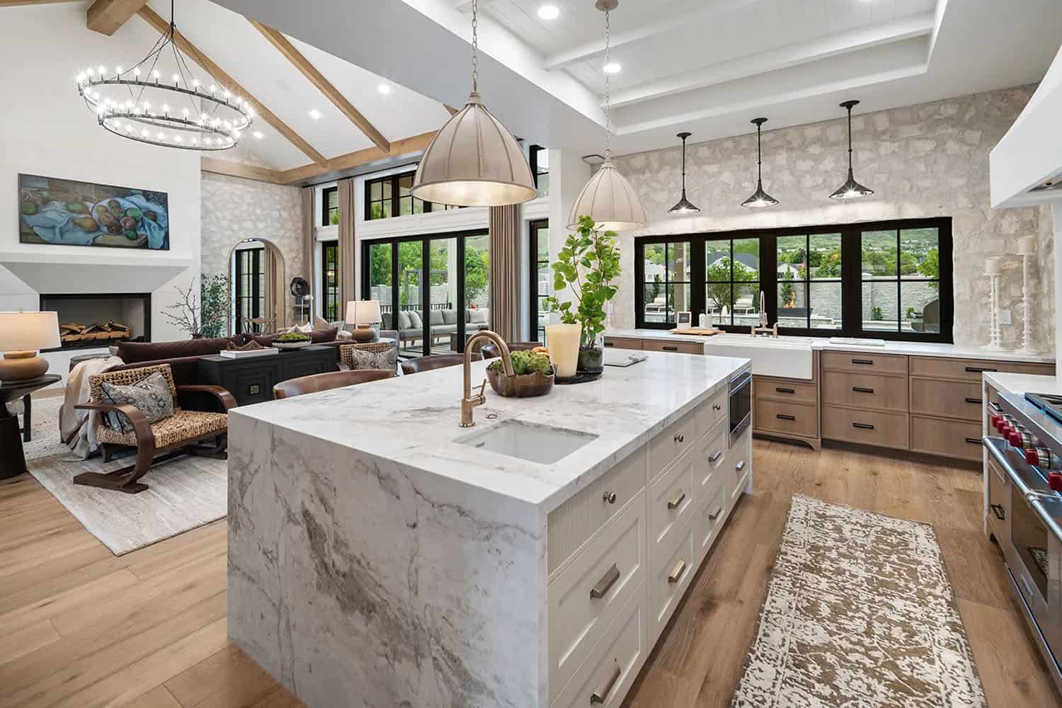 Modern kitchen with a large island