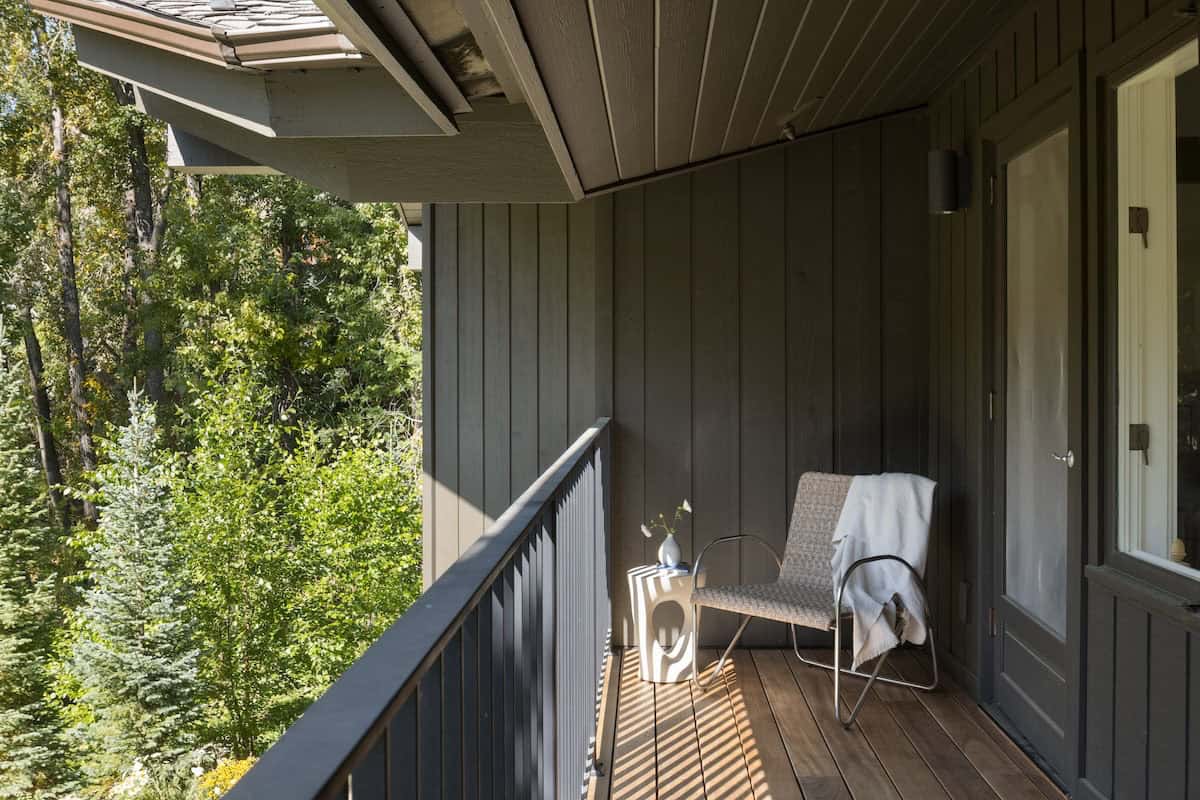modern balcony overlooking the forest