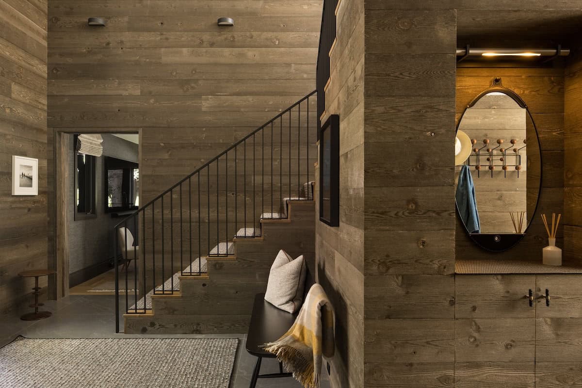 modern staircase entry hall