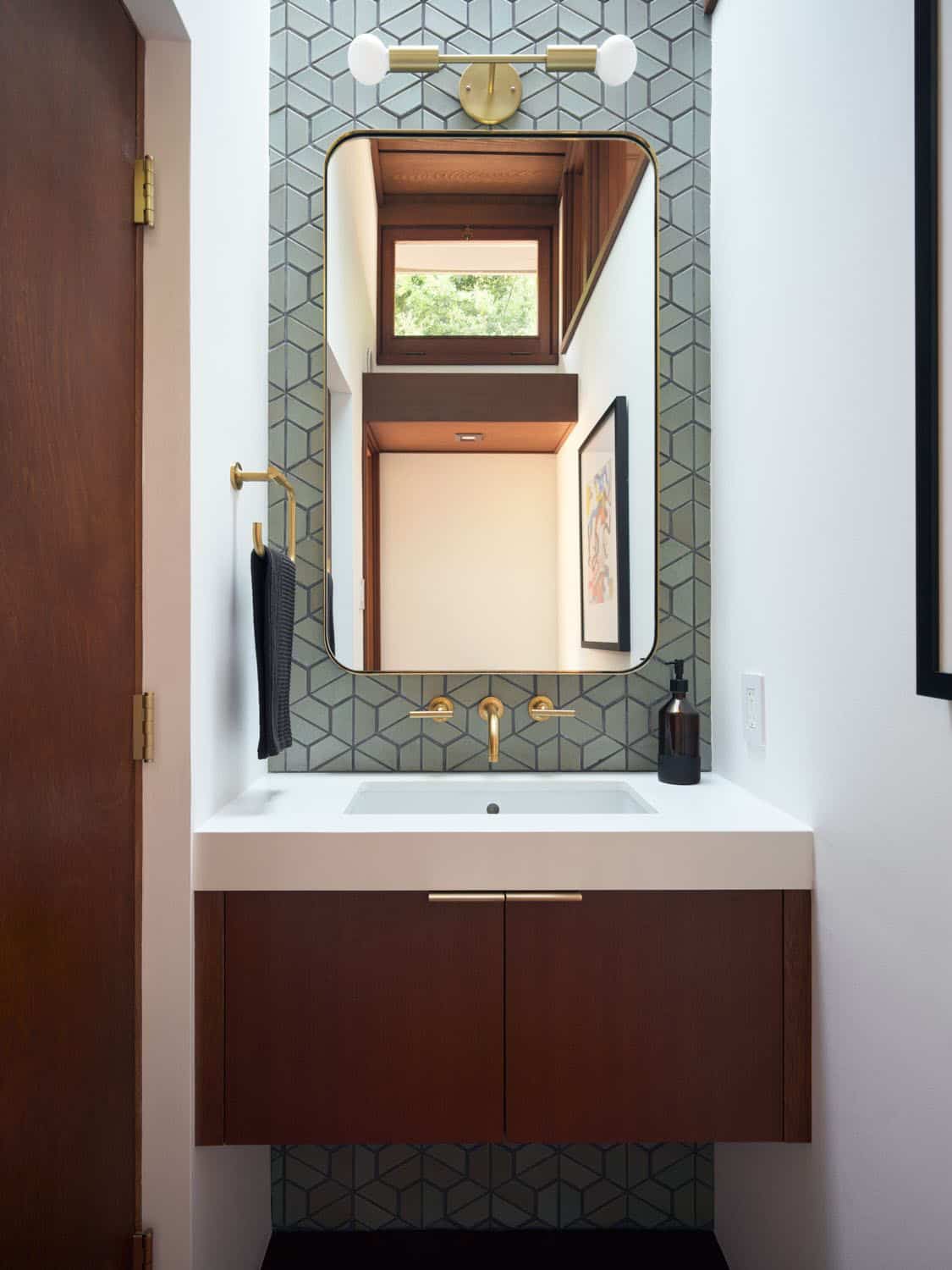 midcentury modern powder room