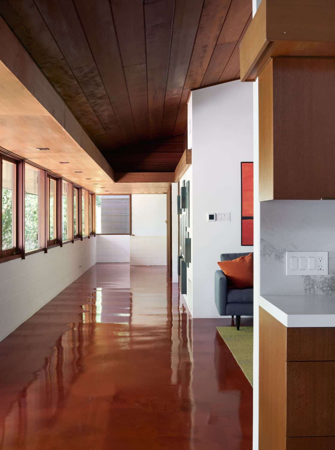 midcentury modern hallway