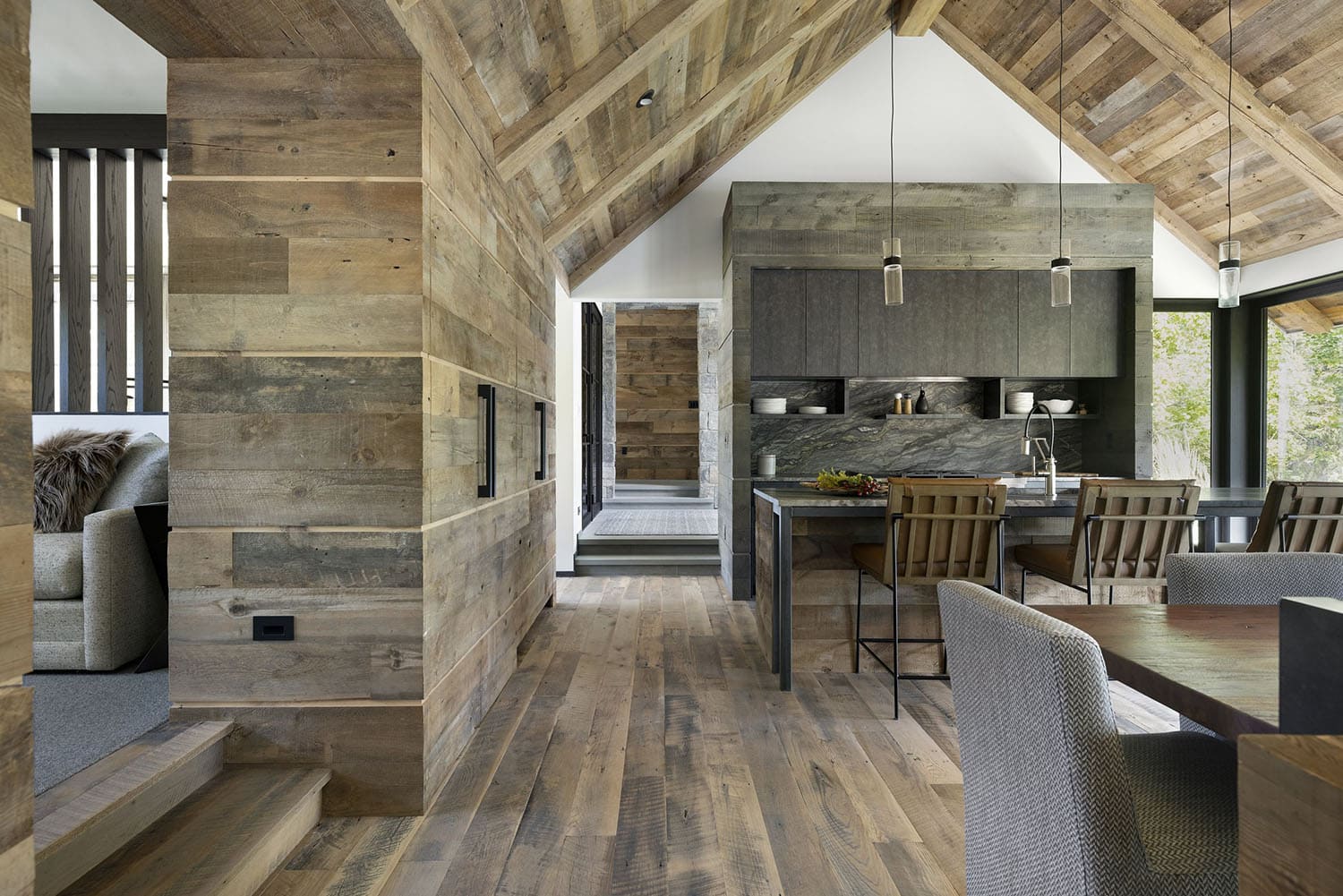 Modern rustic great room