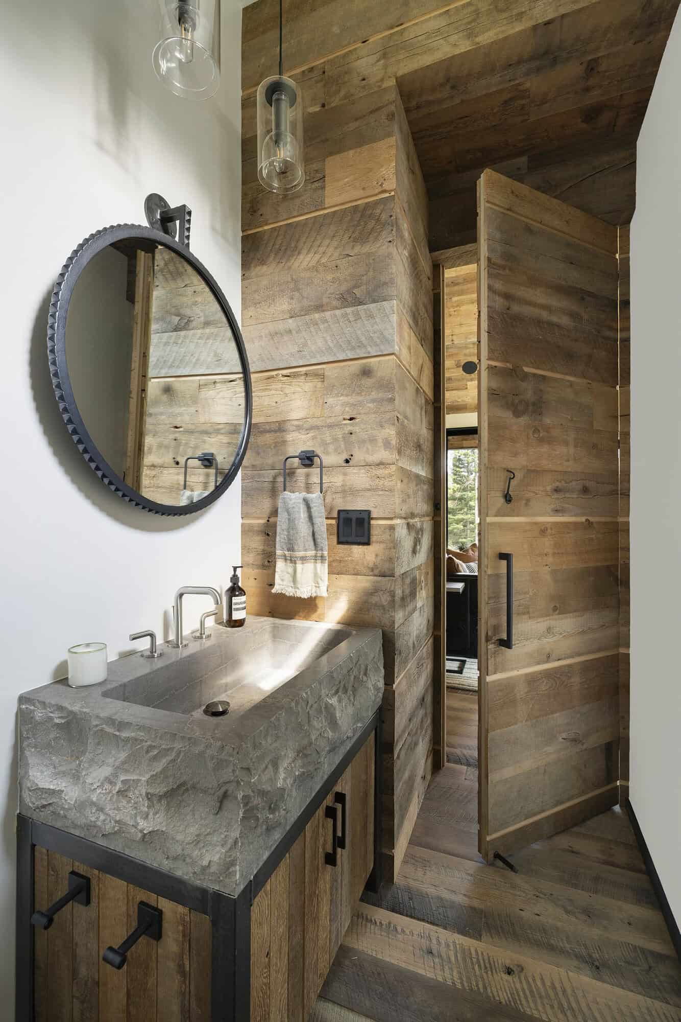 Modern rustic powder room
