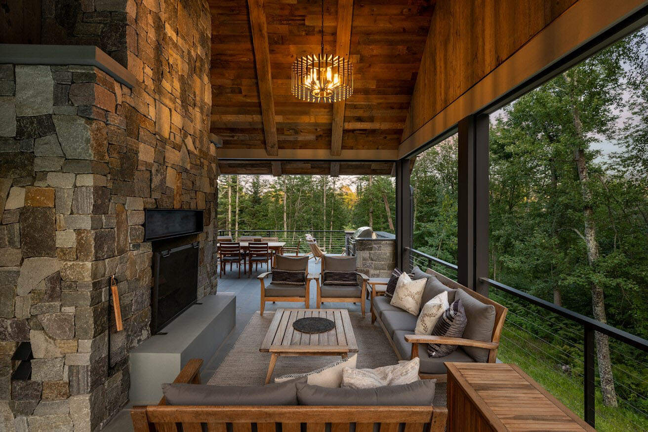 Modern rustic screened porch