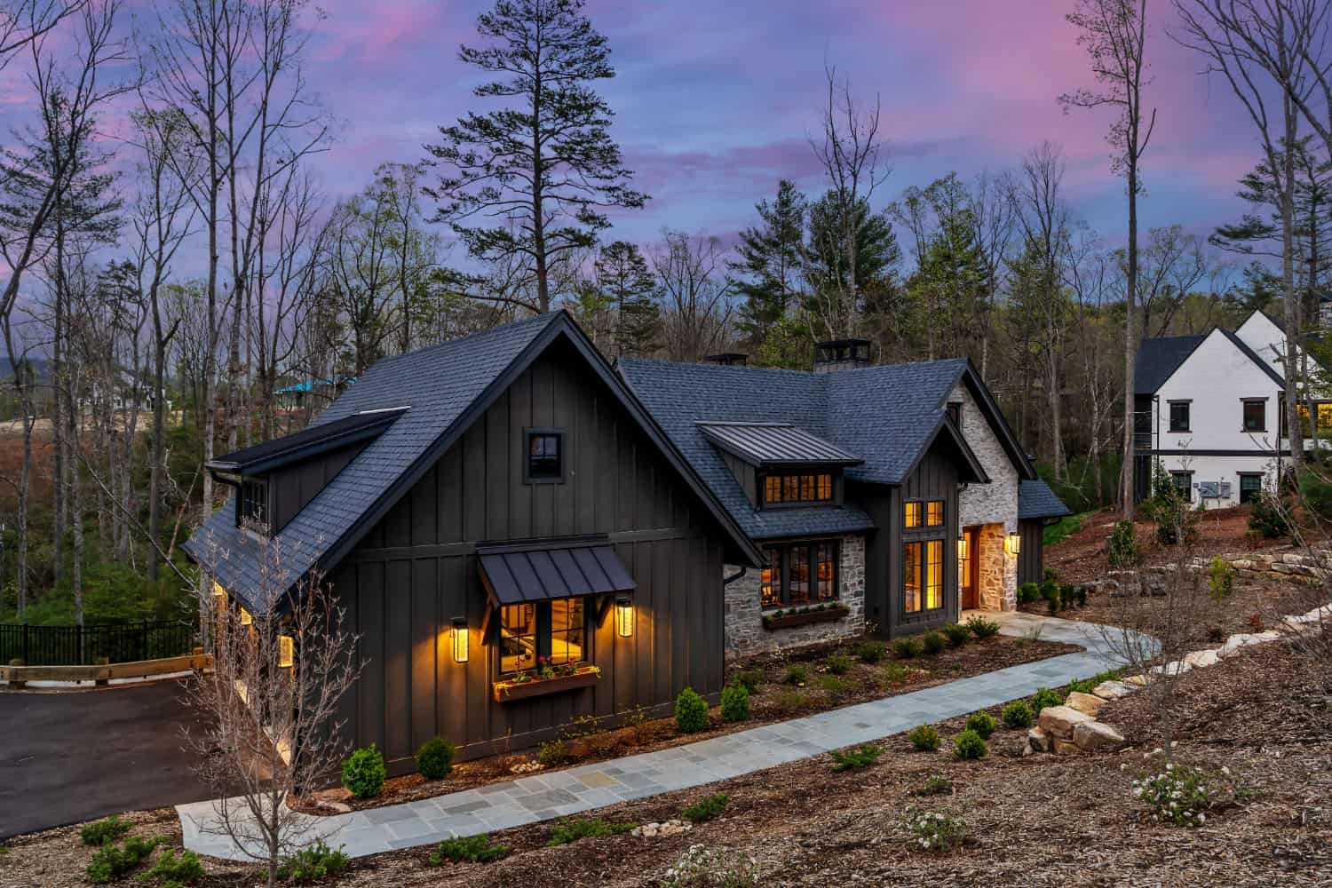 Modern cottage style mountain home exterior