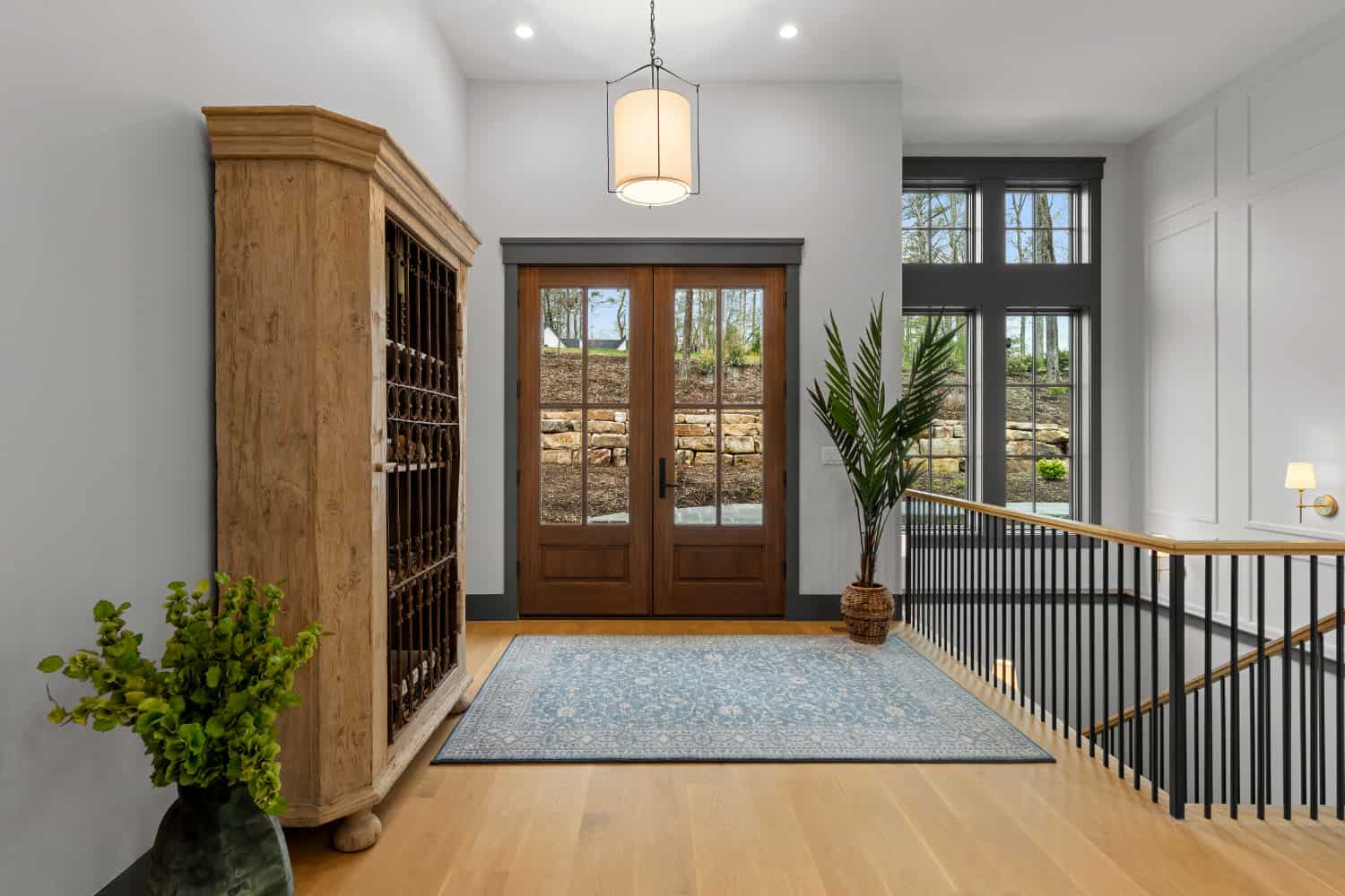 Modern cottage style mountain home entry