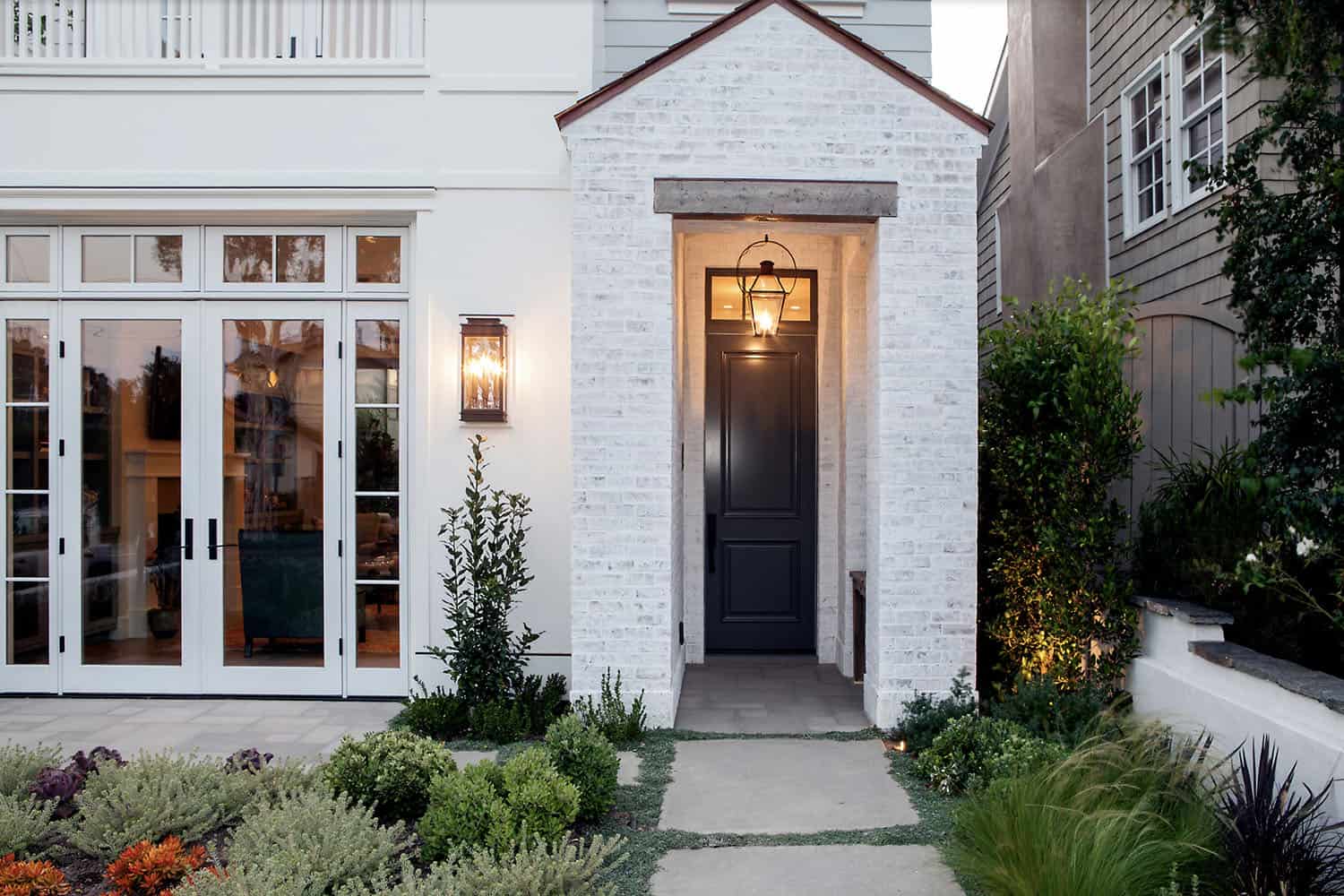 modern farmhouse home exterior entry
