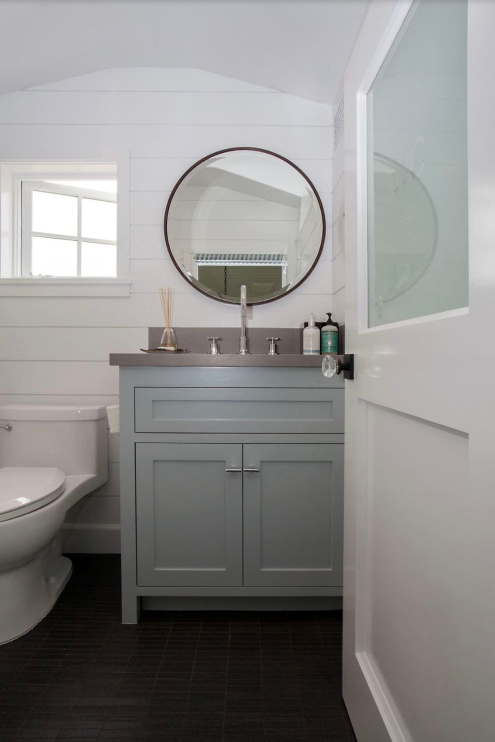 transitional style powder room